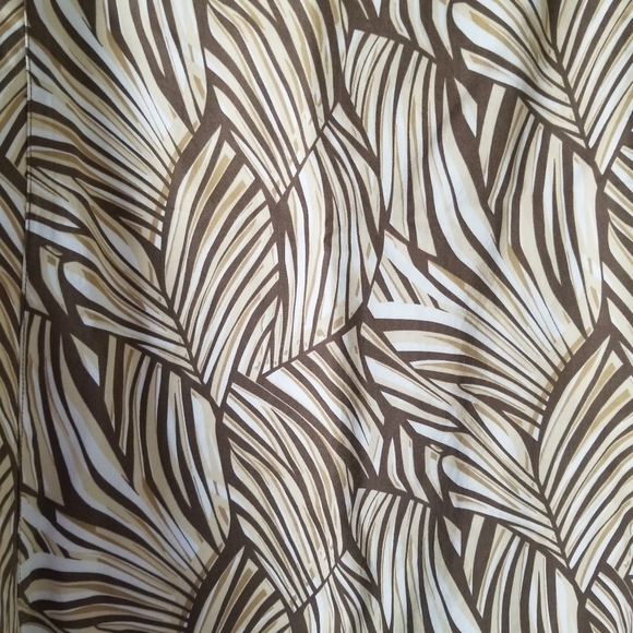 Talbots Y2K Tropical Print Midi Skirt Tan/Cream Neutral Size 18 - Picture 10 of 10